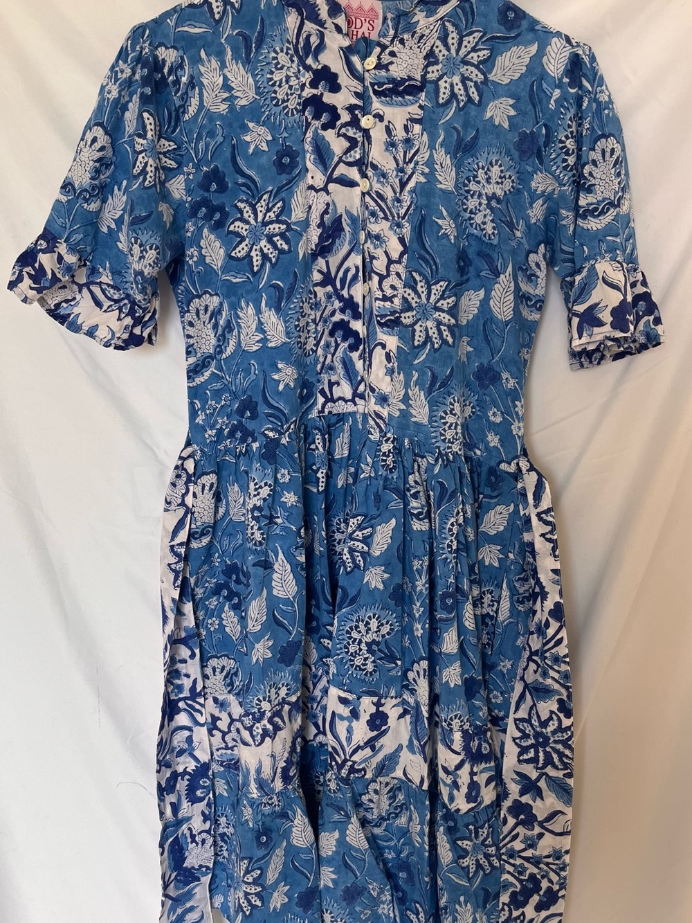 Indian Block Print Button-Front Mini Dress by Mod’s Mahal